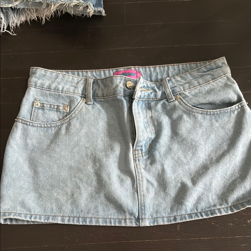 Edikted Blue Mini Skirt Casual